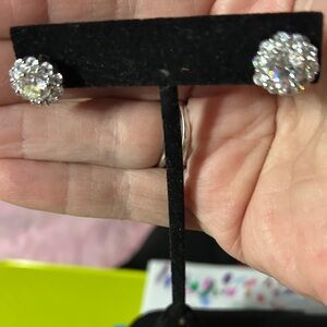 Moissonite 3k Sterling Silver  Stud Earrings